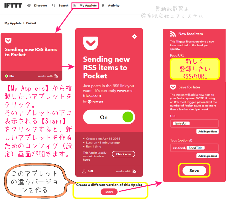 アプレットの複製