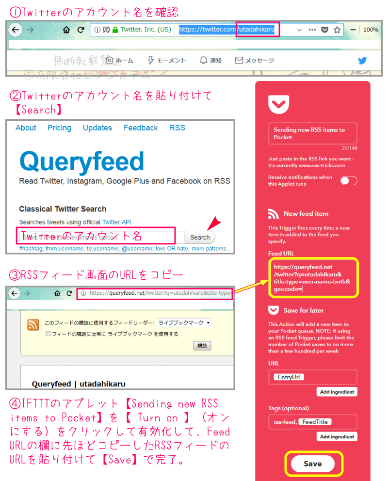 TwitterとPocketをIFTTTで連携