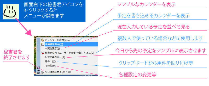 右クリックメニュー