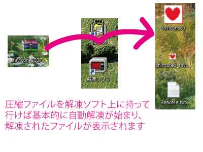 圧縮ファイルの解凍