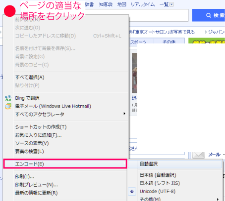 IEのエンコード