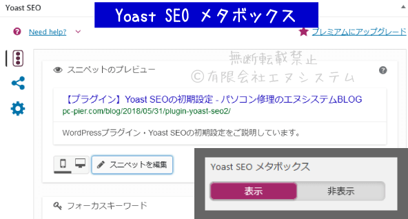 Yoast SEO メタボックス