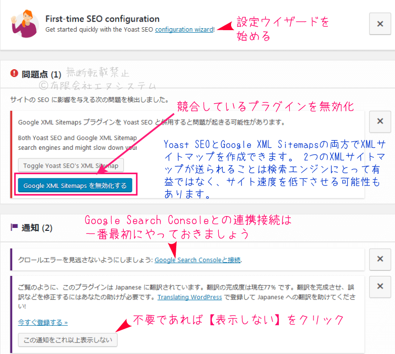 Yoast SEO警告内容