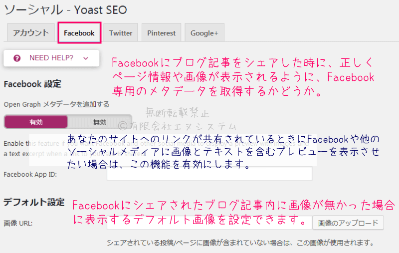 Yoast SEO：SNS・Facebook