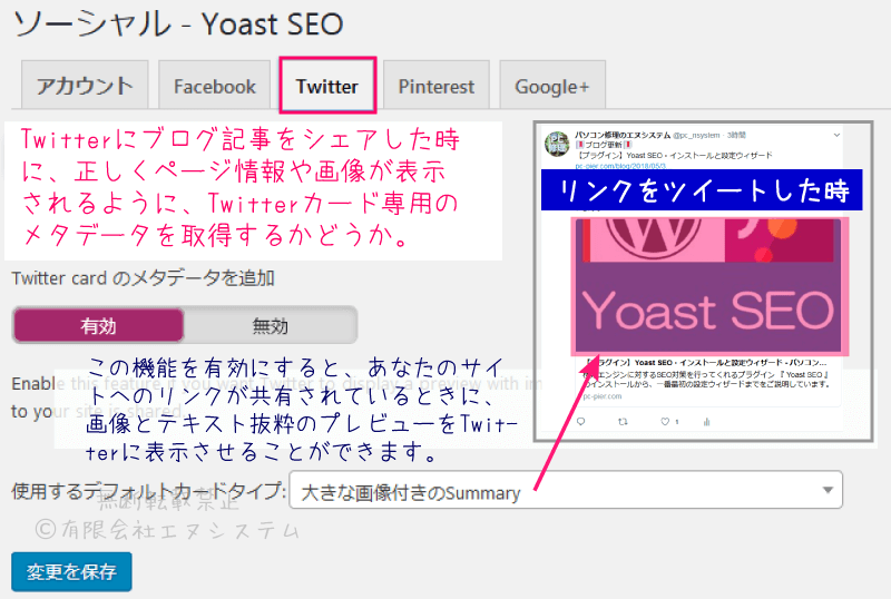 Yoast SEO：SNS・Twitter