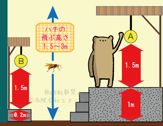 ハチ駆除罠の設置場所②