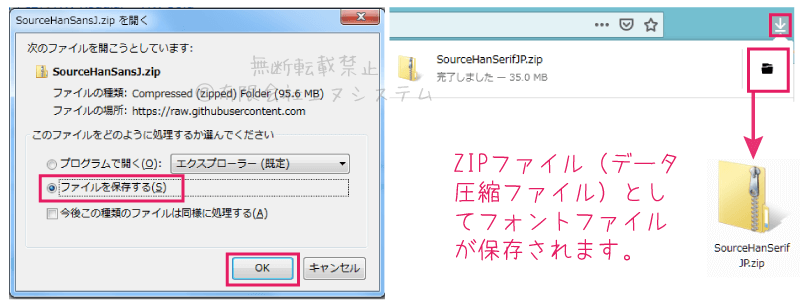 源ノ明朝；ZIPファイルをダウンロード