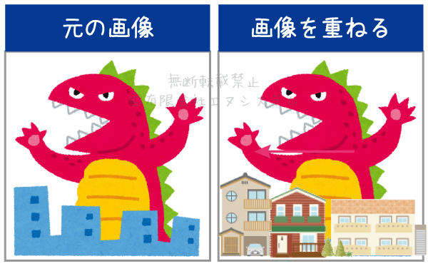 GIMP・画像を重ね合わせる