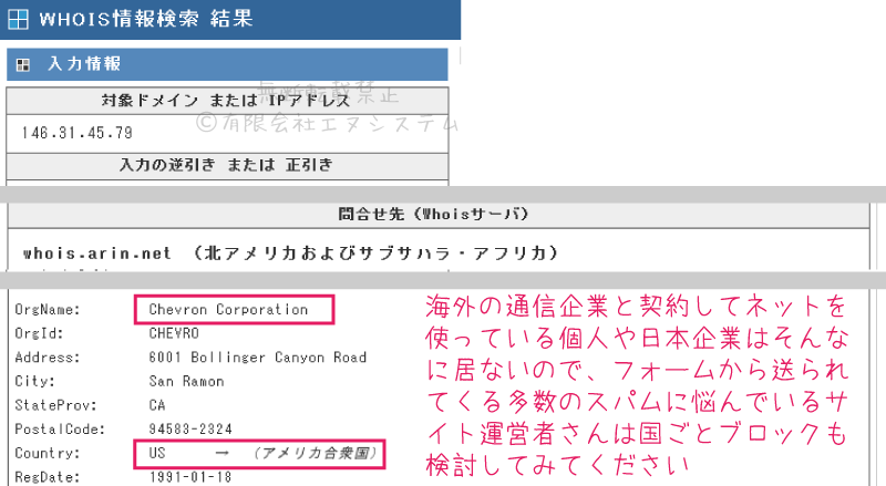 IPアドレス検索結果