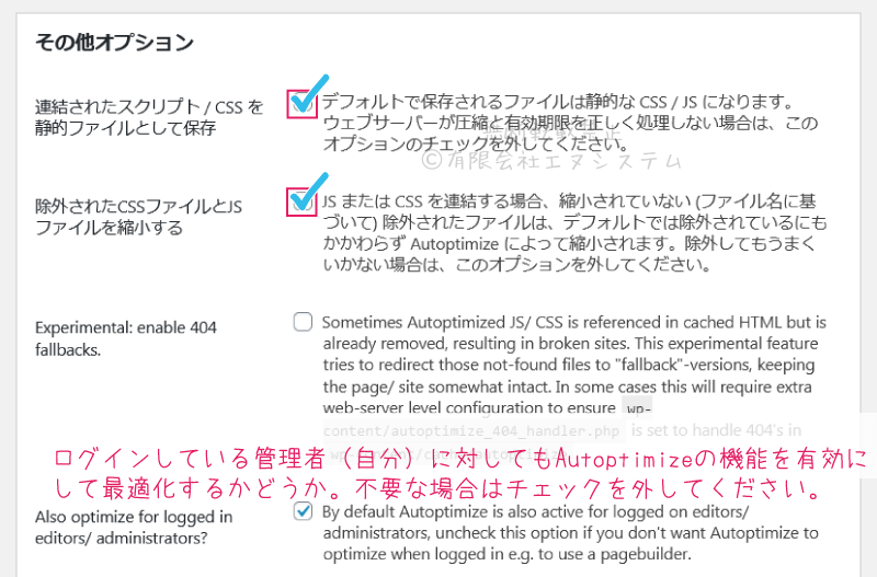 【Autoptimize】その他オプション