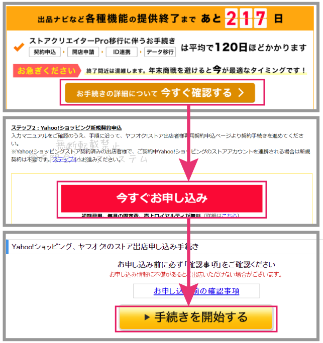Yahoo!ショッピング新規契約申込