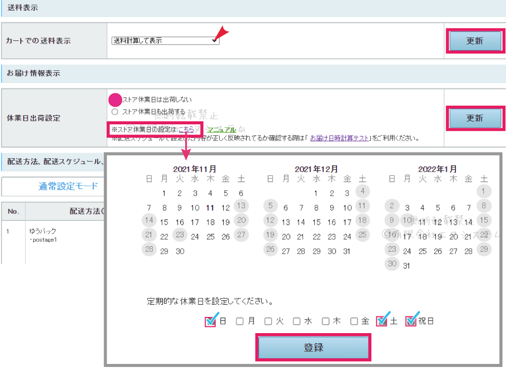 ショッピングストア配送方法