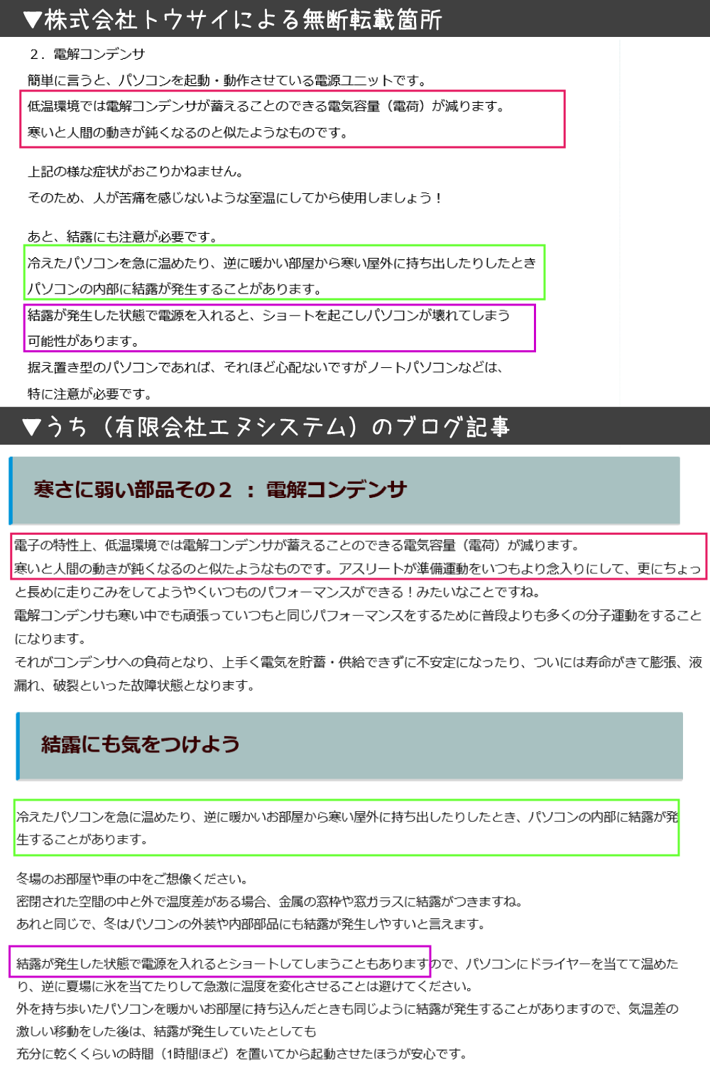 システム開発の株式会社トウサイによる著作権侵害2